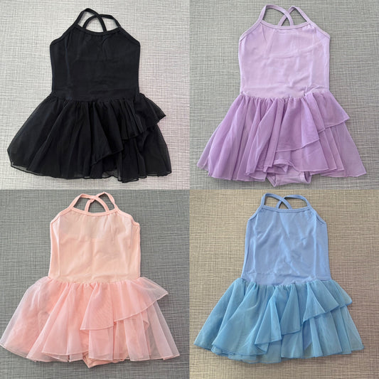 Cami X-Back Mesh Skirt Leotard