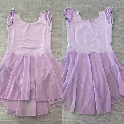 Mesh Cap Sleeve Skirted Leotard