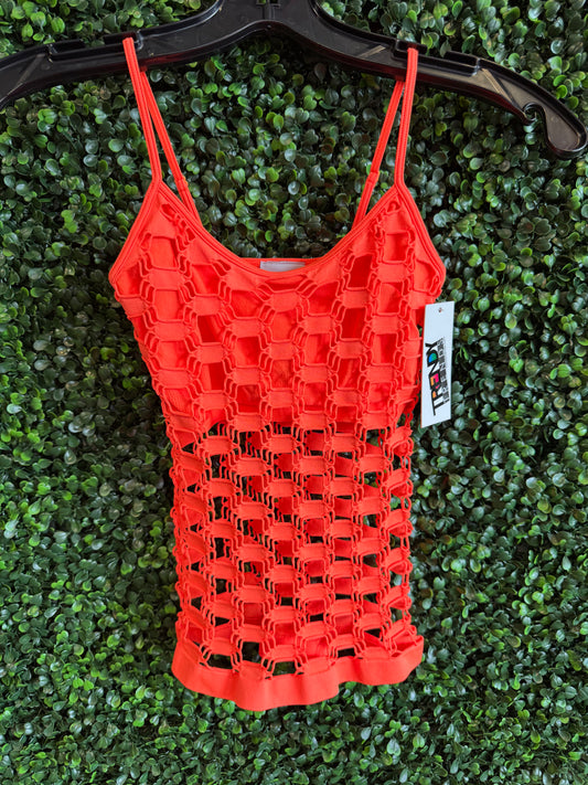 Neon Orange Adjustable Strap Tank