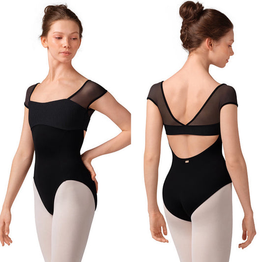 Open Back Cap Sleeve Leotard #M20001