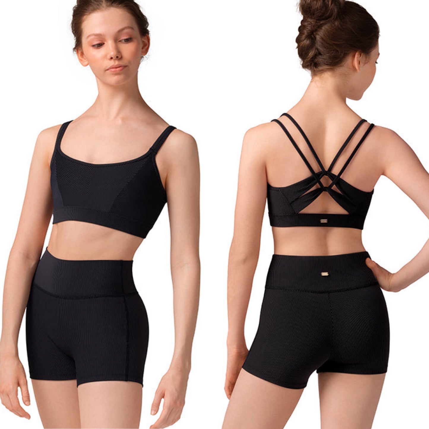 Striped Criss Cross Bra Top & High Waist Short Set