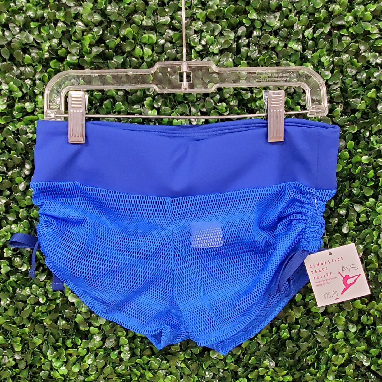 Side Tie Shorts Royal Mesh