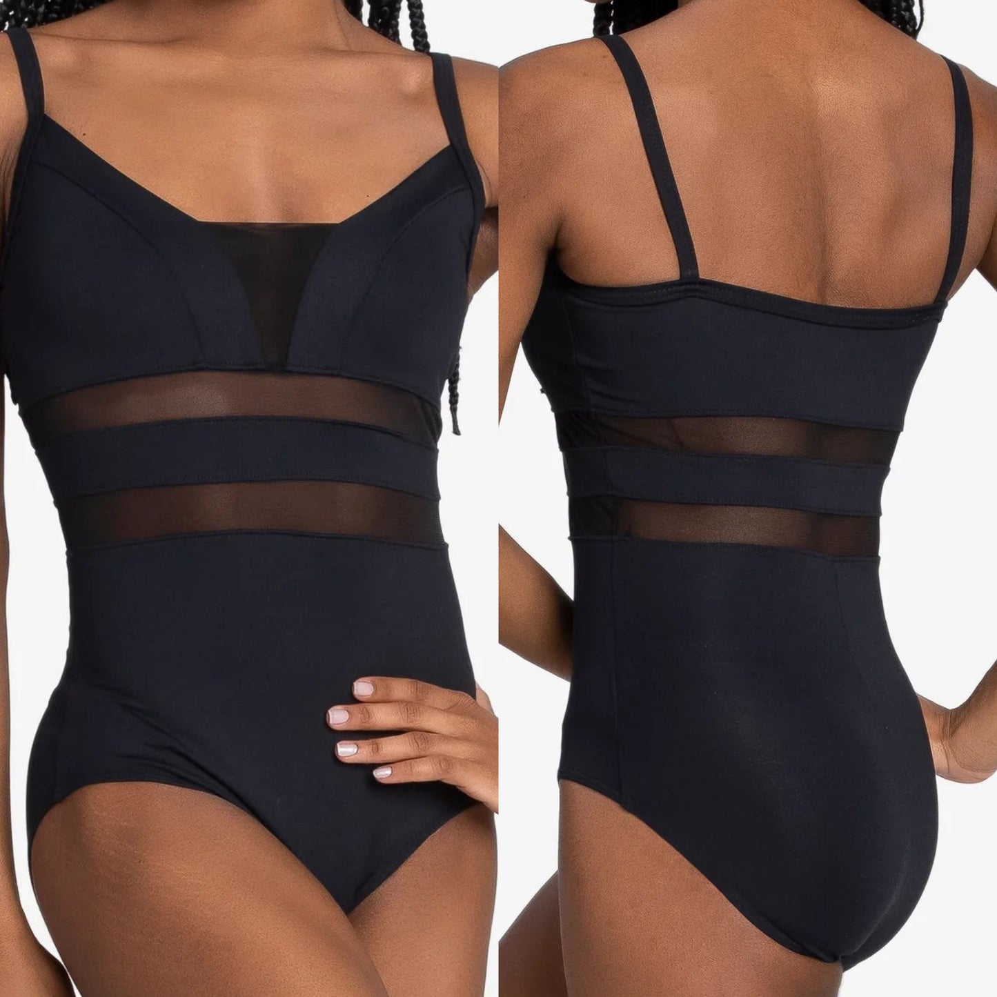 Camisole Leotard with Mesh Inserts