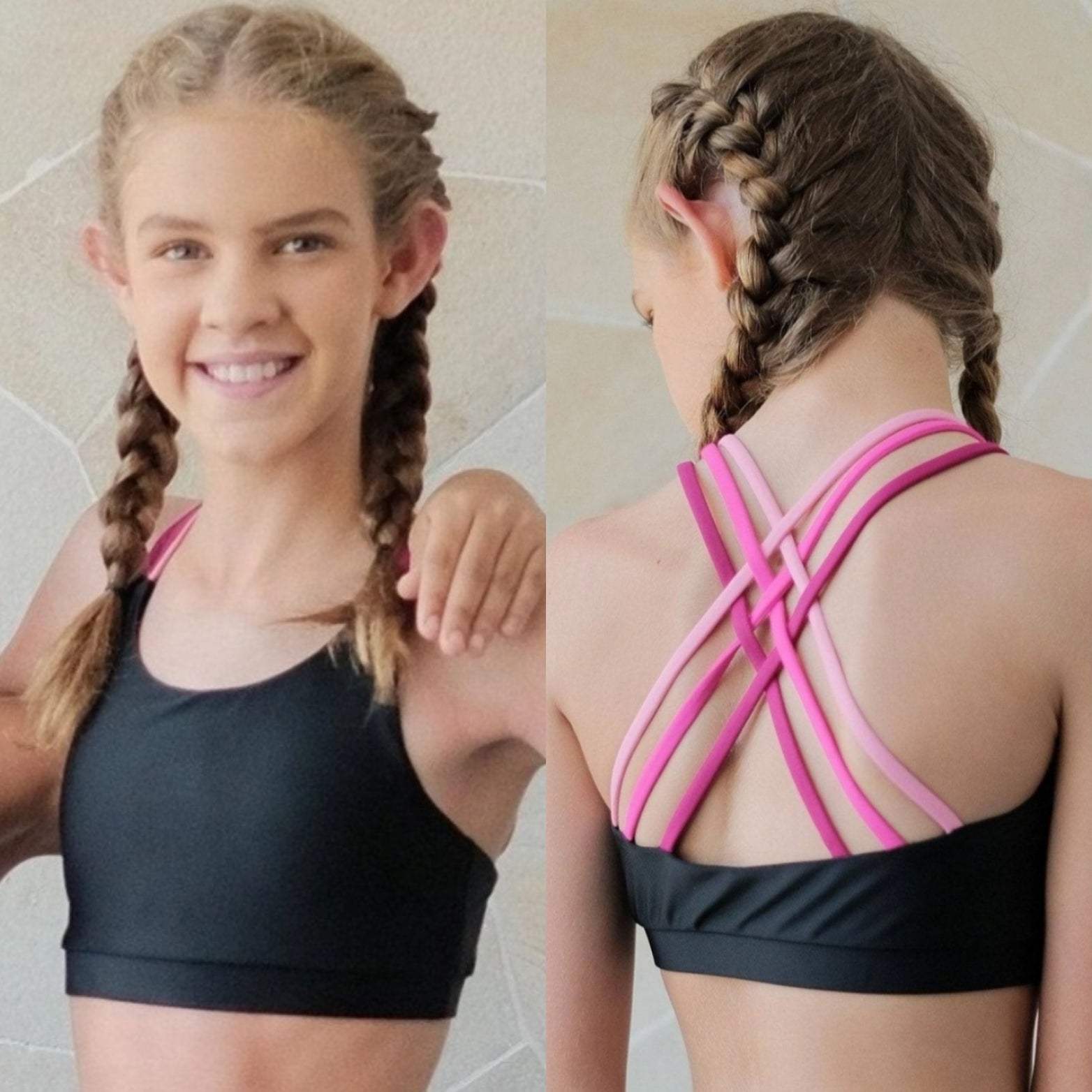 Ayla Gym to Swim Reversible Switch Up Crop Top – Pink Lemon Dancewear