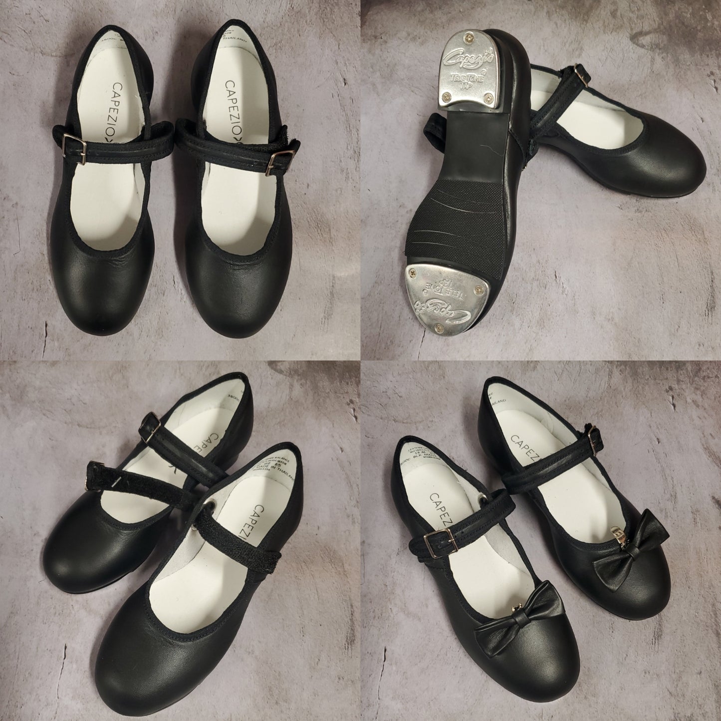 Capezio Mary Jane Buckle Tap Shoes - Black #3800