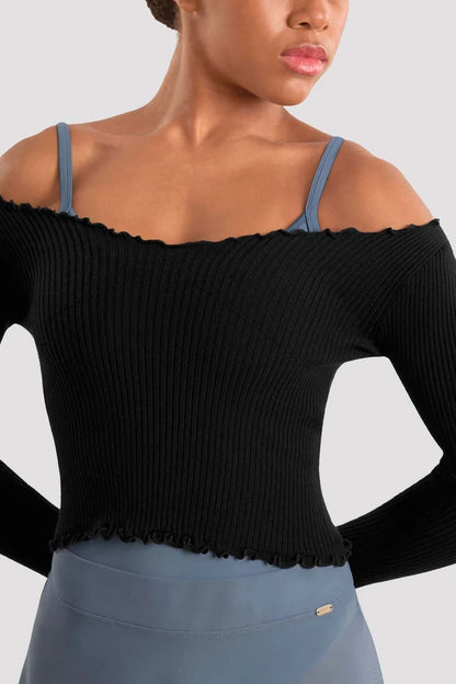 Ribbed Long Sleeve Warm Up Top #30024