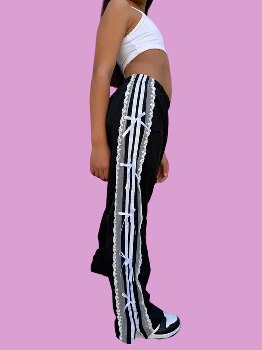 Lace Trim Cargo Pants