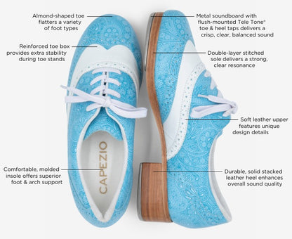 PRE ORDER: Limited Edition Blue Paisley Roxy Tap Shoes