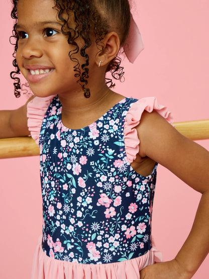 Girls Moonlit Meadow Flutter Sleeve Dance & Gymnastics Leotard