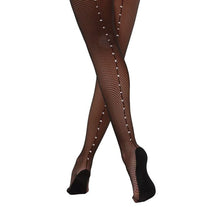 Load image into Gallery viewer, Rhinestones Professional Backseam Fishnet Tights
