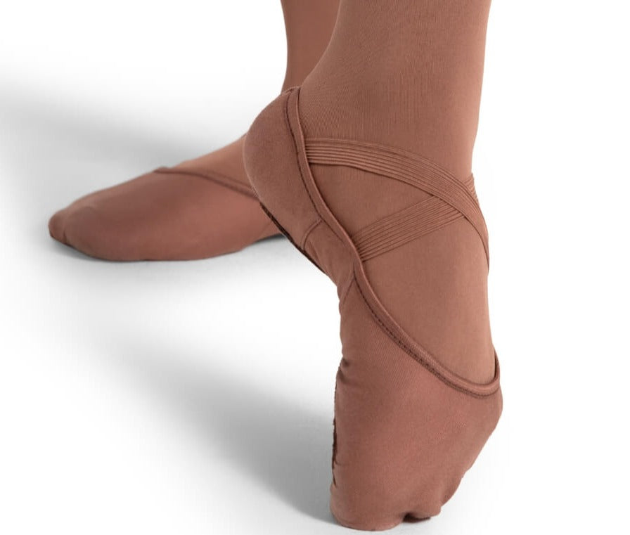 Hanami Canvas Split Sole Ballet Shoe #2037-Mocha