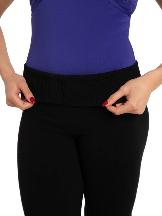 Black Knit Crop Wide Leg Pant