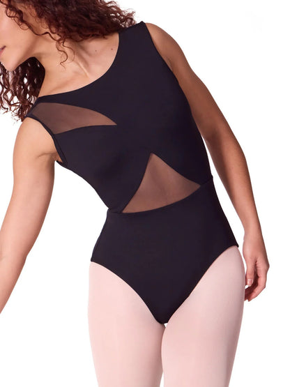 Soft Elegance Asymmetrical Boat Neck Leotard #EL106