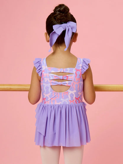Rosy Ribbons Flutter Sleeve Leotard