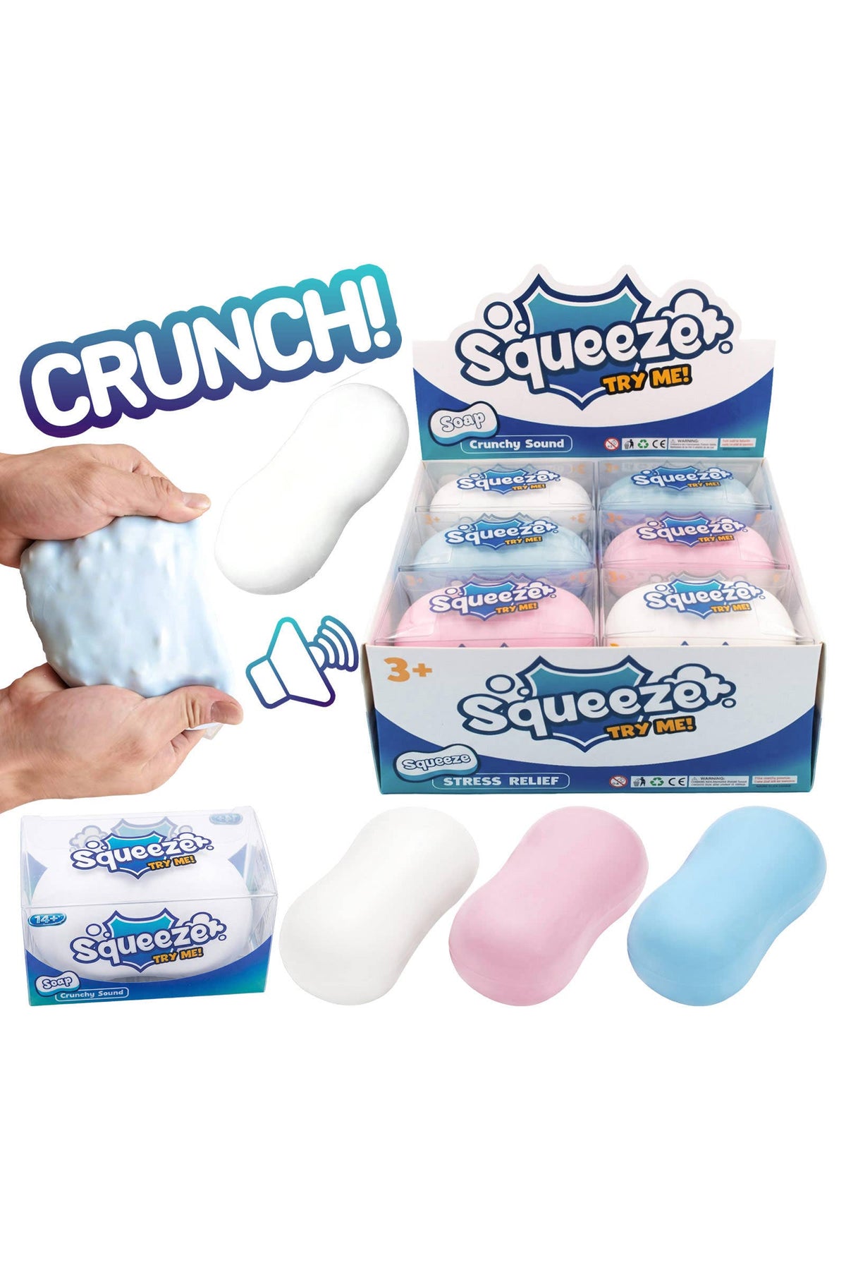 Soap Zero Rebound TPR Crunchy Bead Slime Filled Squishy Toy