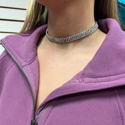 Crystal Chokers 3 Row Stretch