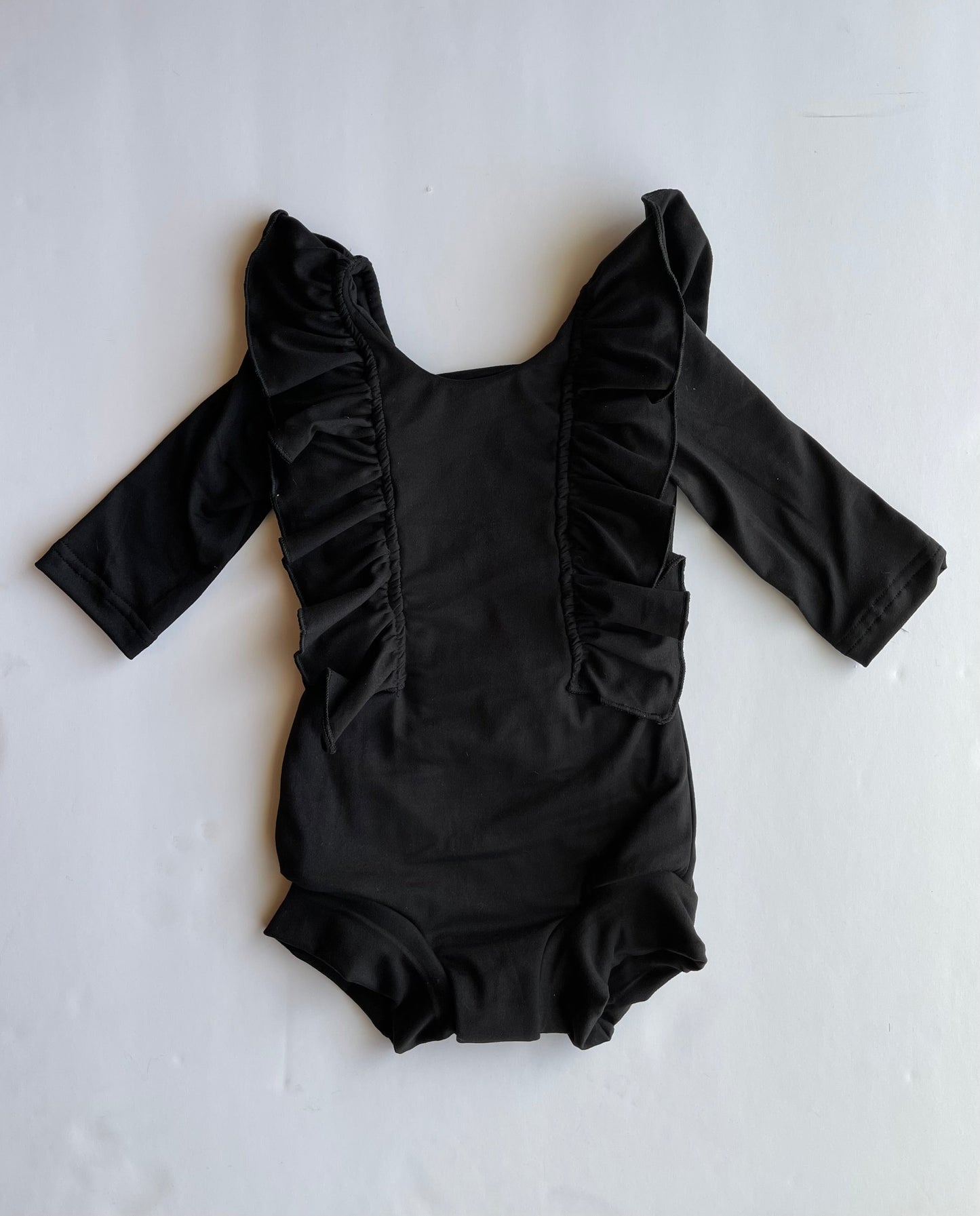 Ruffled Black Leotard