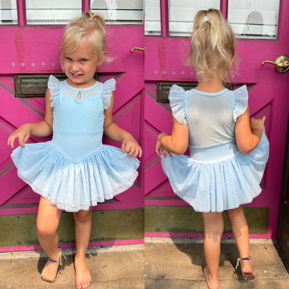 Size 2-4 Skylar Flutter Sleeve Dress Leotard