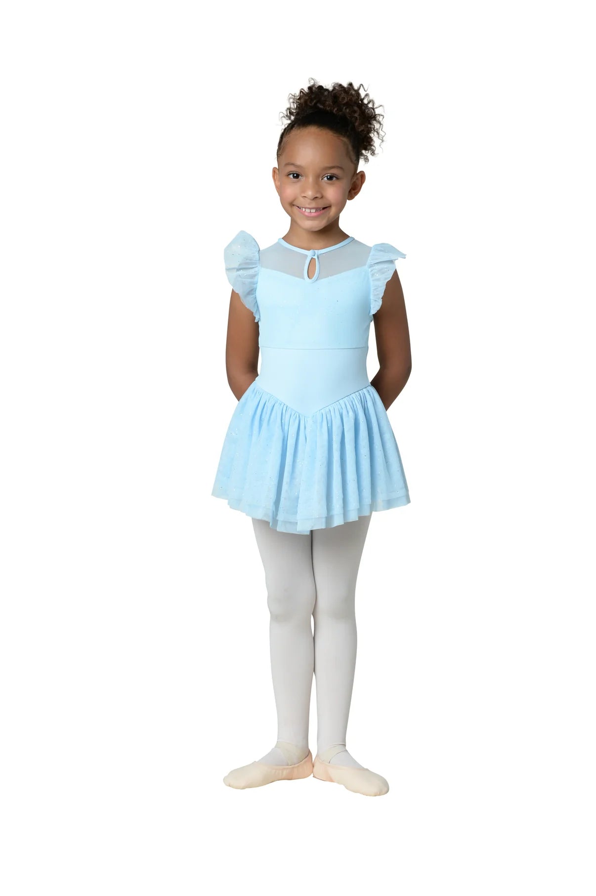 Size 2-4 Skylar Flutter Sleeve Dress Leotard