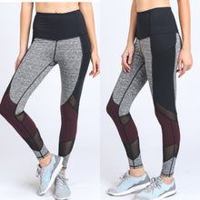 Load image into Gallery viewer, Gray Burgundy Mesh Legging
