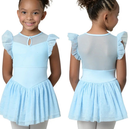 Size 2-4 Skylar Flutter Sleeve Dress Leotard