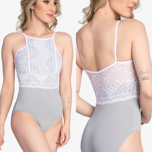 Camisole Leotard with Lace Overlay