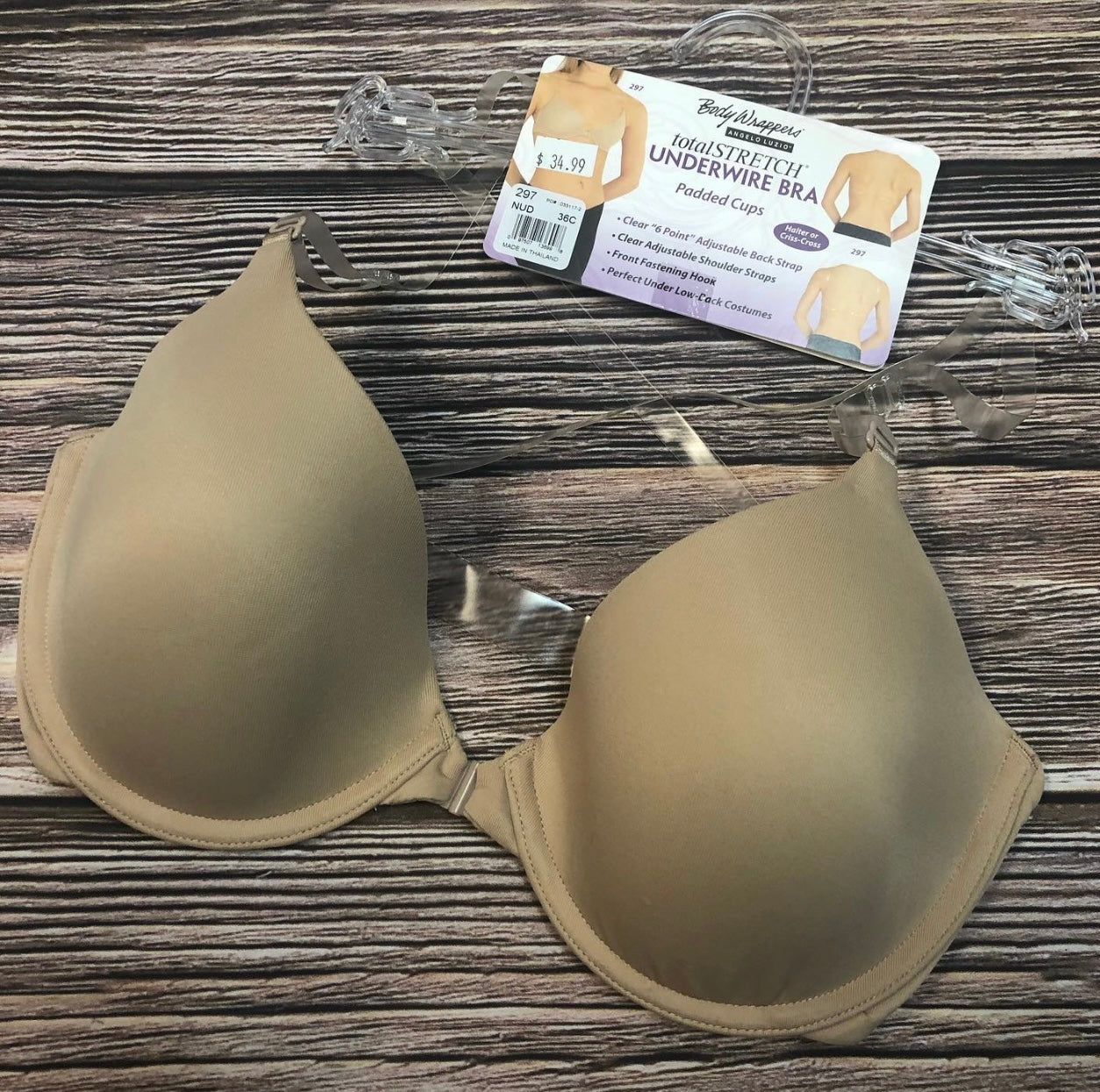 Underwire Bra With Clear Straps: 38D