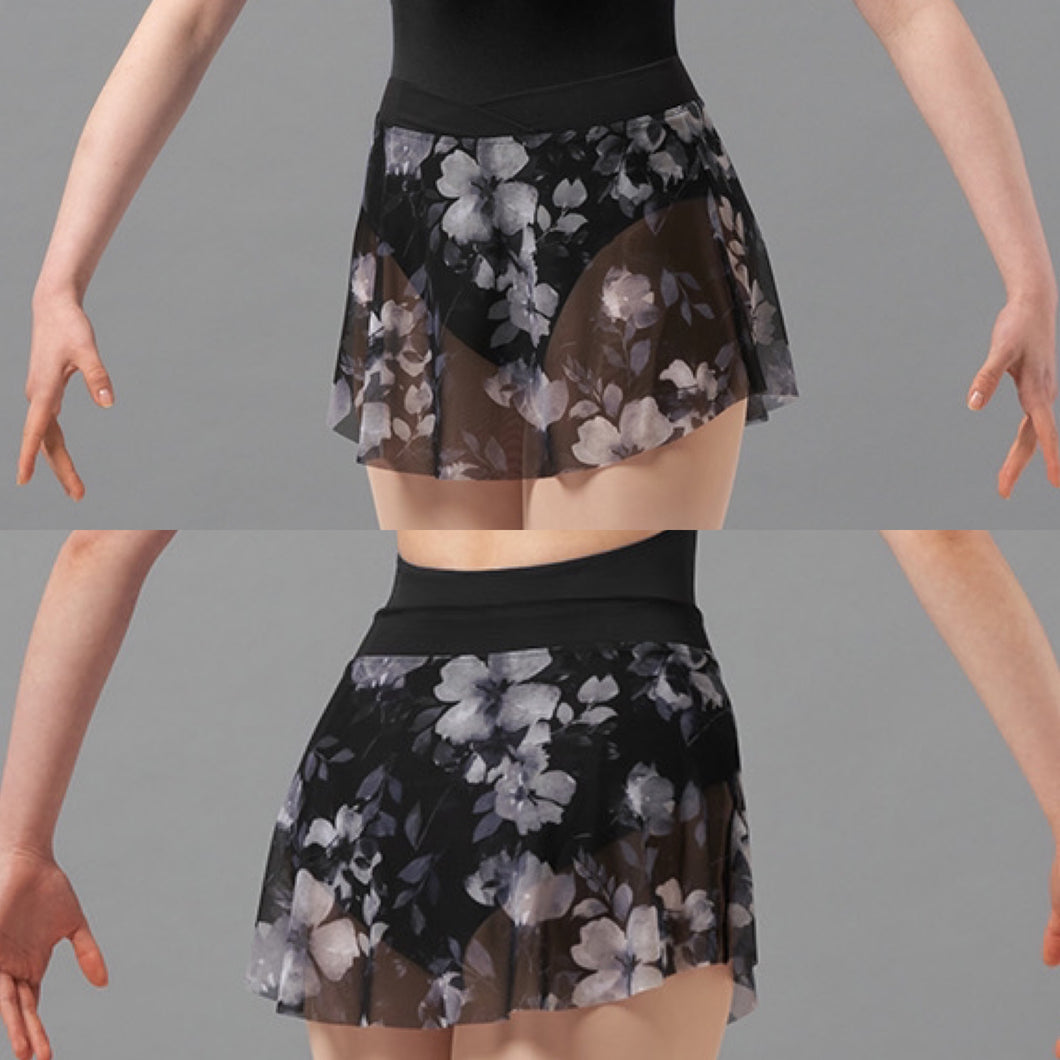 Chevron Floral Mesh Skirt #MS 162
