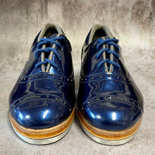 Load image into Gallery viewer, Ladies Jason Samuels Smith Patent Tap Shoes Navy Metallic
