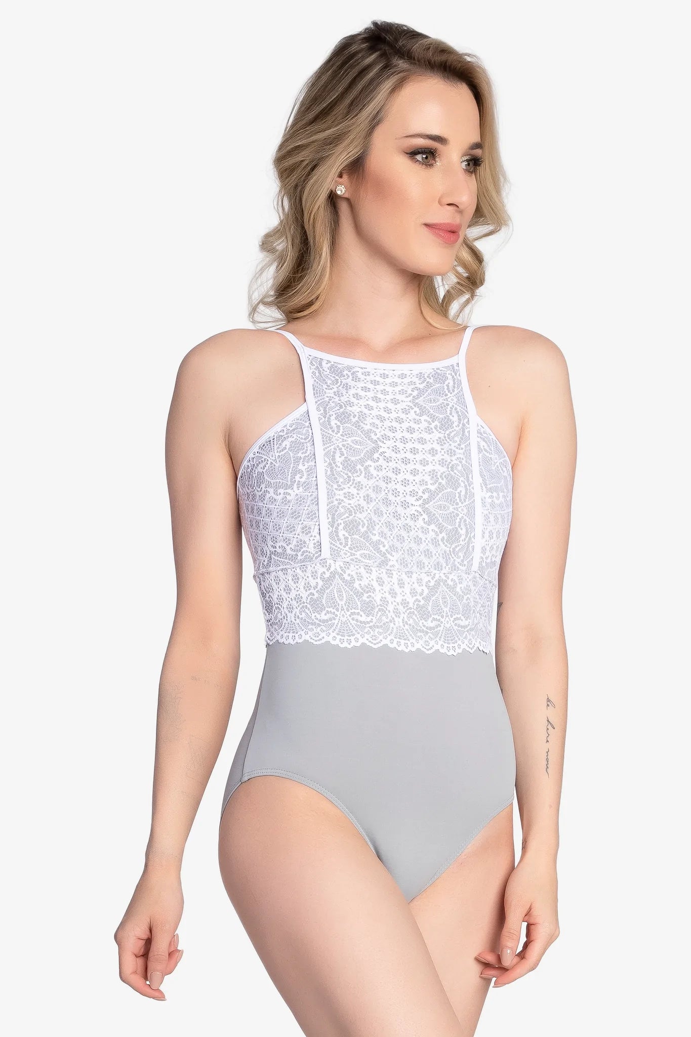 Camisole Leotard with Lace Overlay
