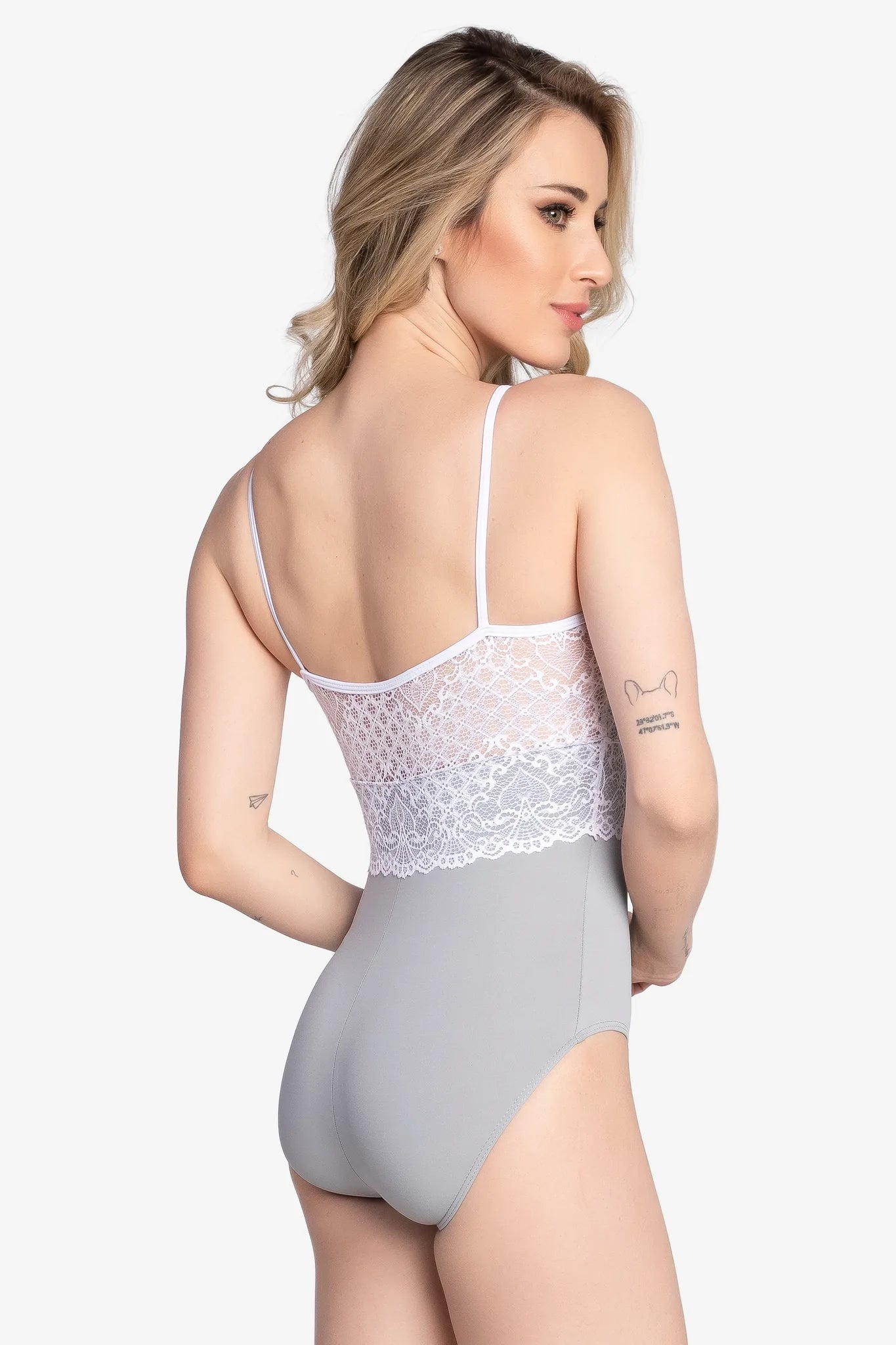 Camisole Leotard with Lace Overlay