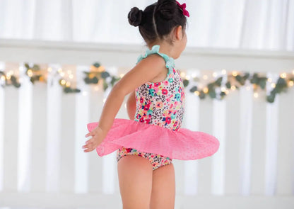 2T Leopard Floral Skirt Leotard