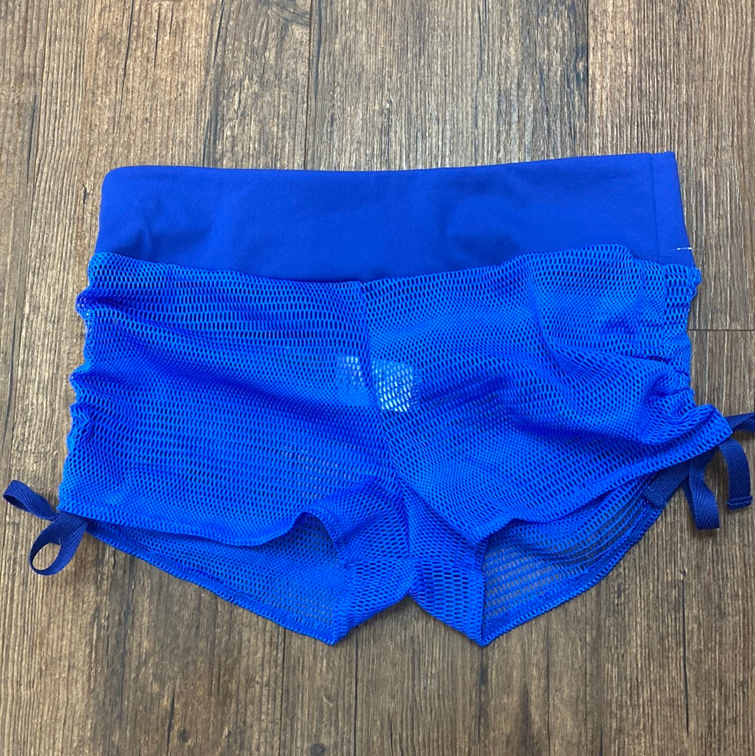 Side Tie Shorts Royal Mesh