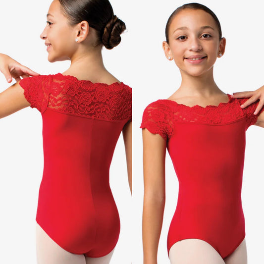 Matilda Lace Leotard: Red