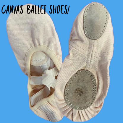 Sale Kids Size 7-11 Canvas Ballet Shoes