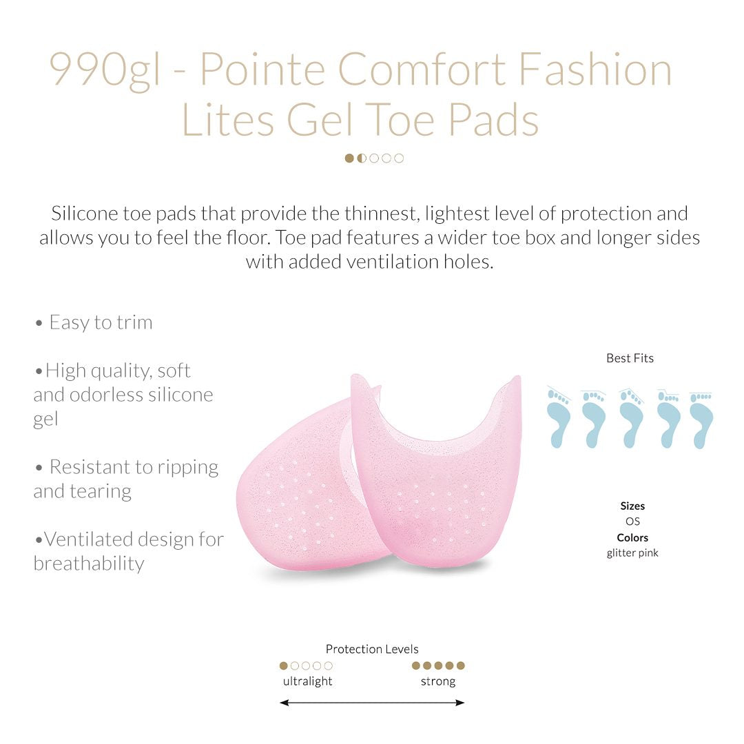 Comfort Fashion Lites Glitter Gel Toe Pads